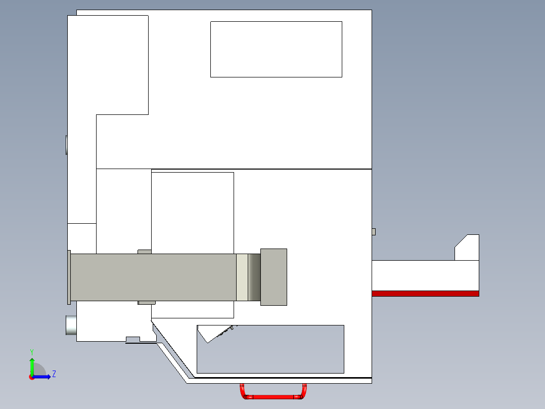 CNC机床设备左视图