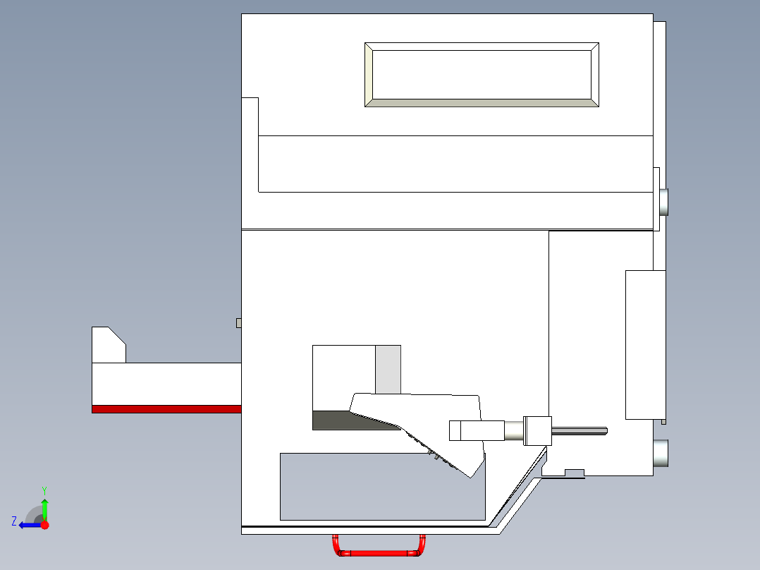 CNC机床设备右视图