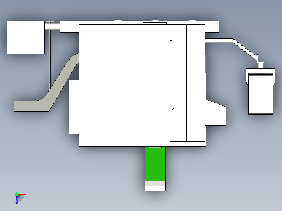 CNC机床设备俯视图