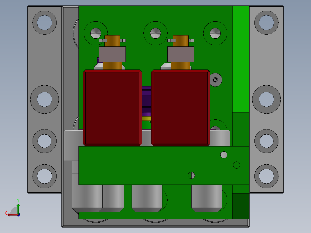 压缩机曲轴箱U钻两孔专机 毕设后视图