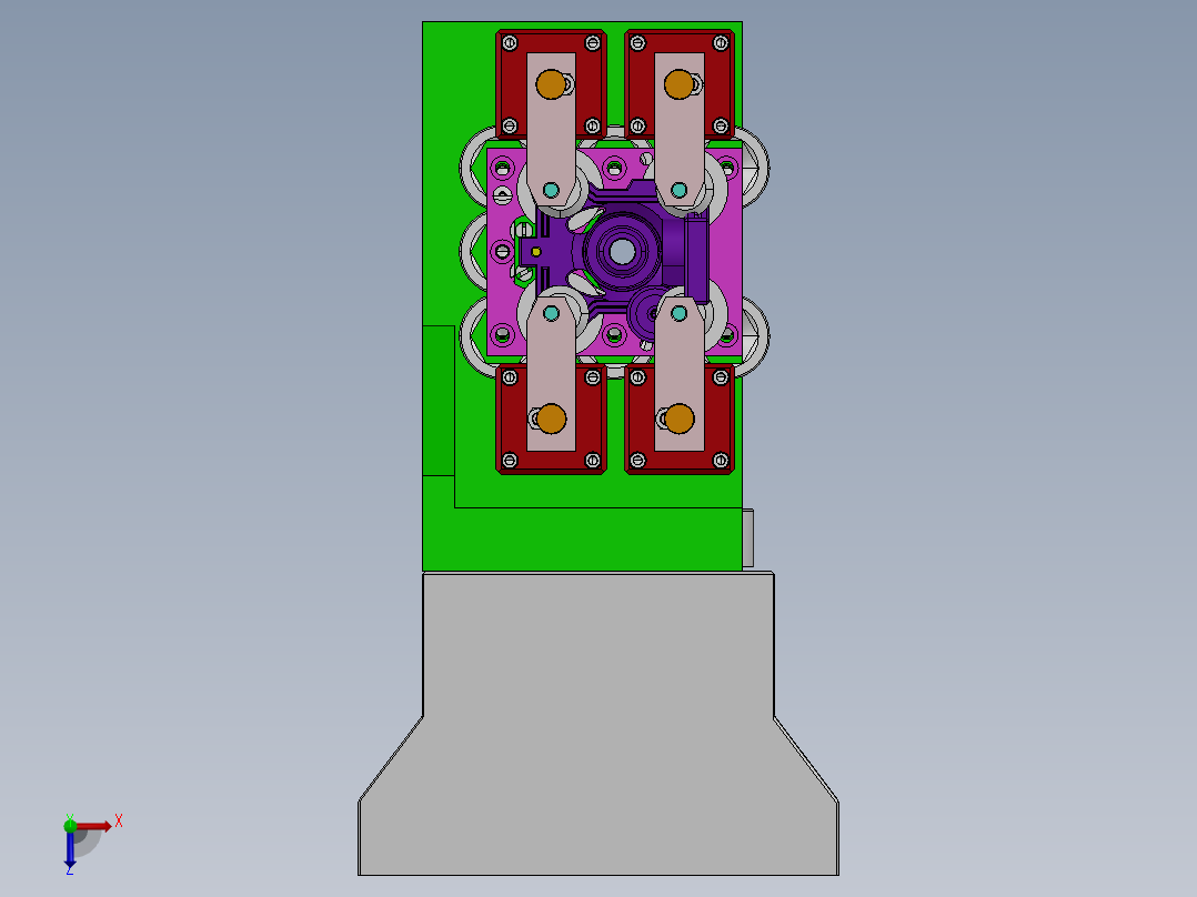 压缩机曲轴箱U钻两孔专机 毕设俯视图