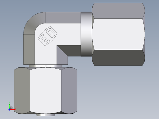 卡套式工业通用硬管接头EO_Swivel_nut_elbow_EW06ZSCF前视缩略图