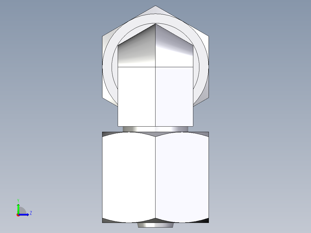 卡套式工业通用硬管接头EO_Swivel_nut_elbow_EW06ZSCF左视图