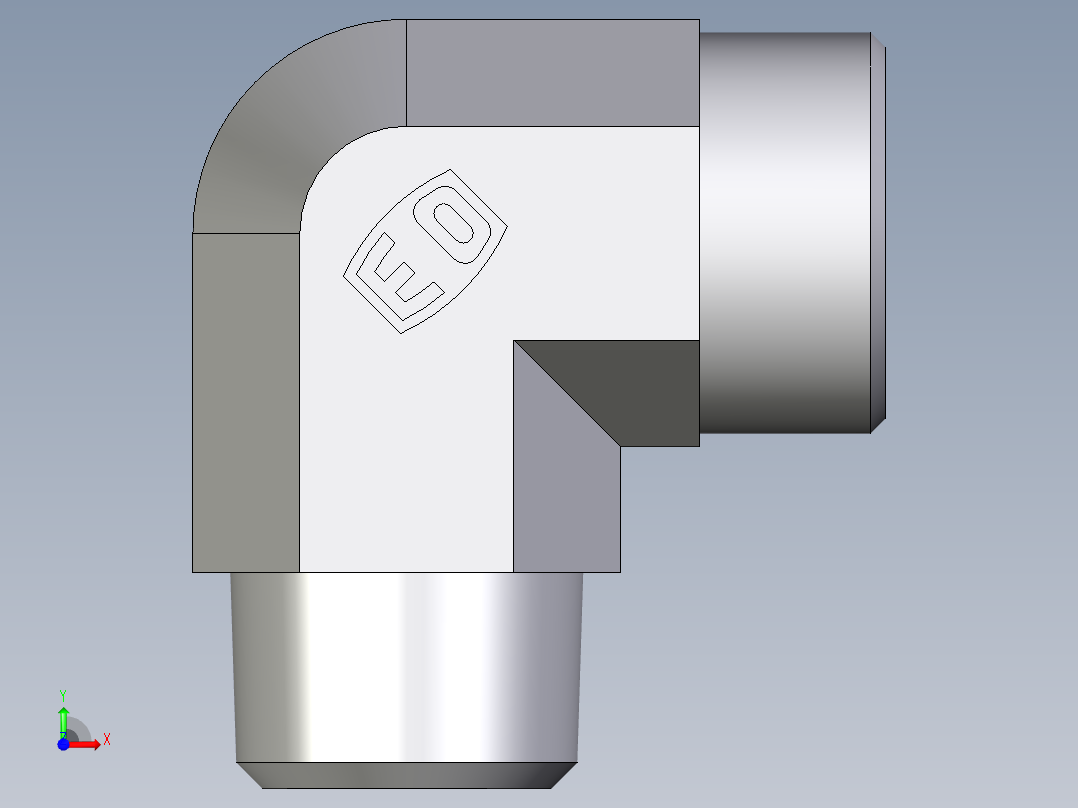 卡套式工业通用硬管接头EO_Male_stud_elbow_WE18LM71X前视图