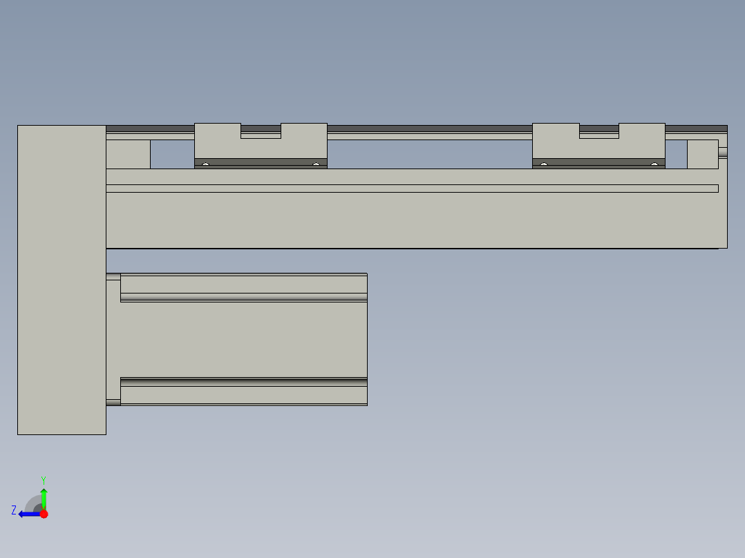 直线模组LHA6-S150-D-200W(16丝杆)设计图纸右视图