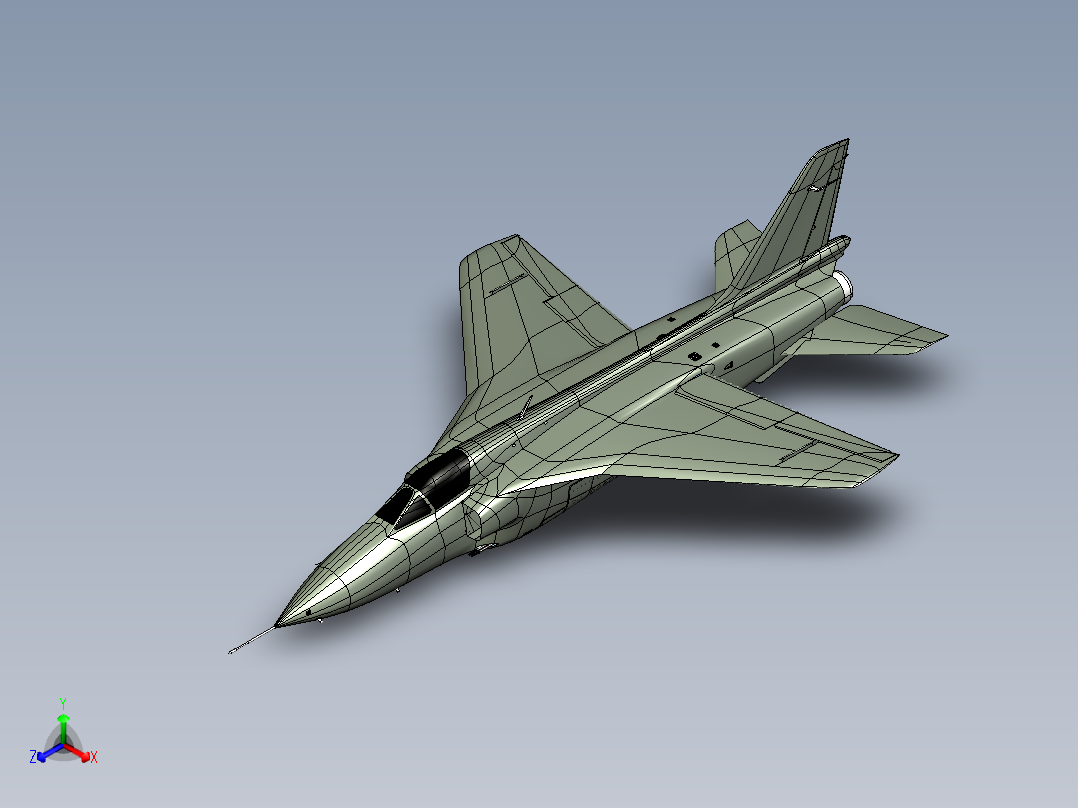 Soko J-22B Orao对地攻击战术侦查机三维建模图纸 igs格式主视图