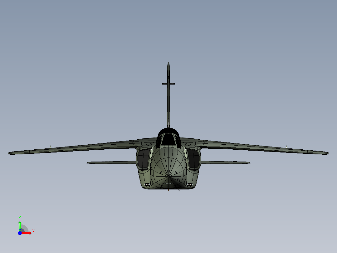 Soko J-22B Orao对地攻击战术侦查机三维建模图纸 igs格式前视图