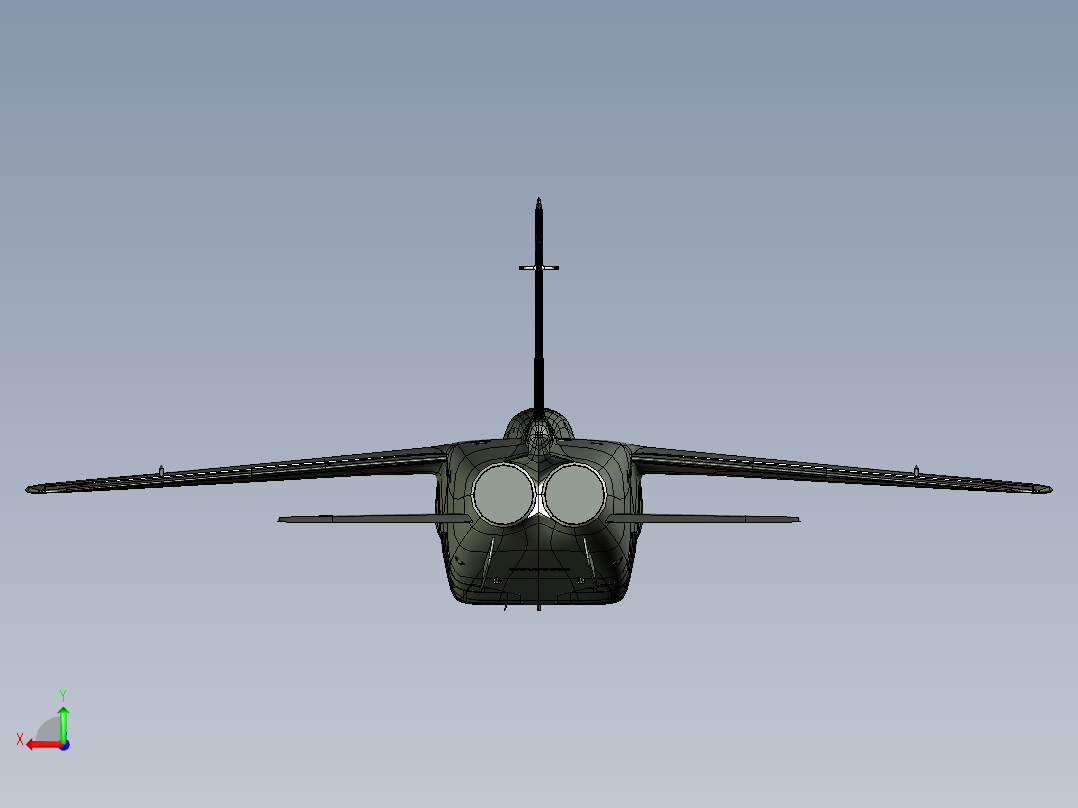 Soko J-22B Orao对地攻击战术侦查机三维建模图纸 igs格式后视图