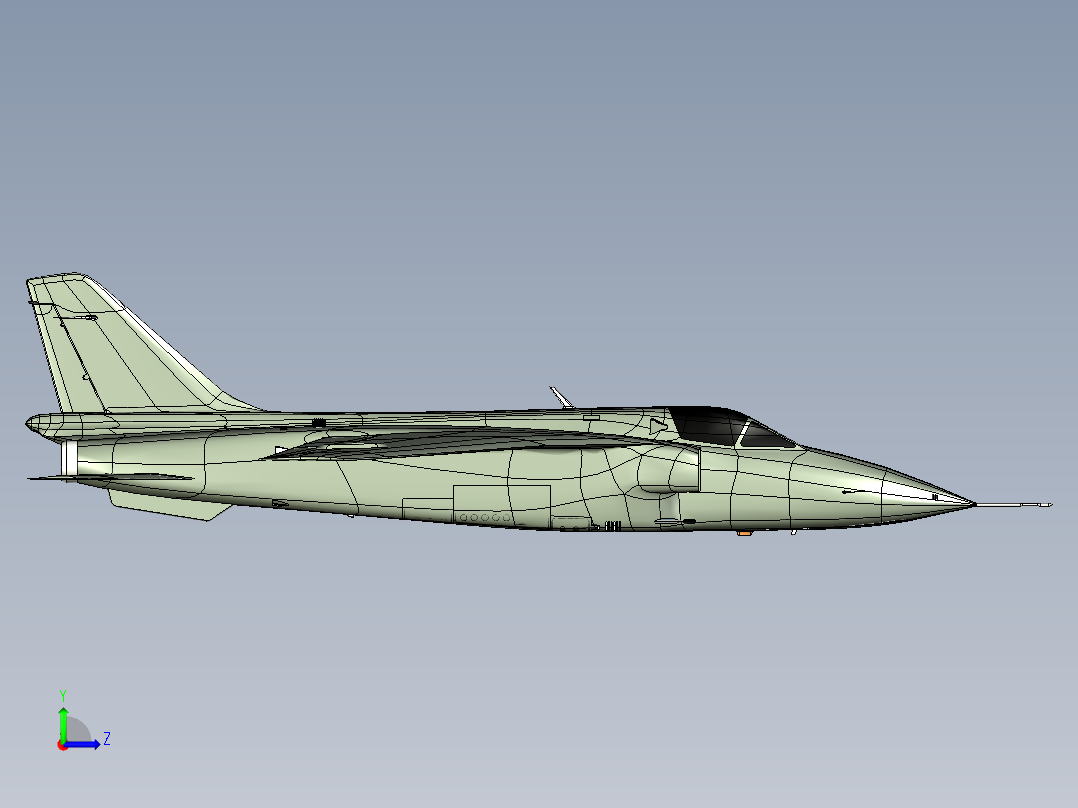 Soko J-22B Orao对地攻击战术侦查机三维建模图纸 igs格式左视图