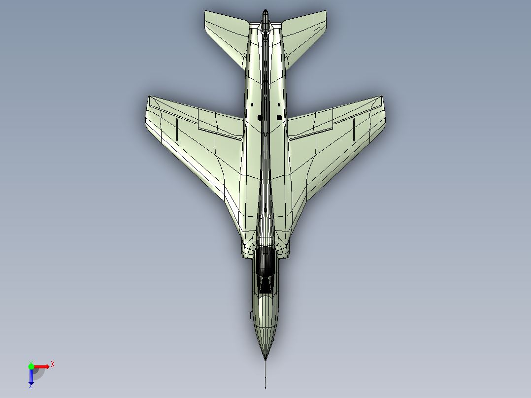 Soko J-22B Orao对地攻击战术侦查机三维建模图纸 igs格式俯视图