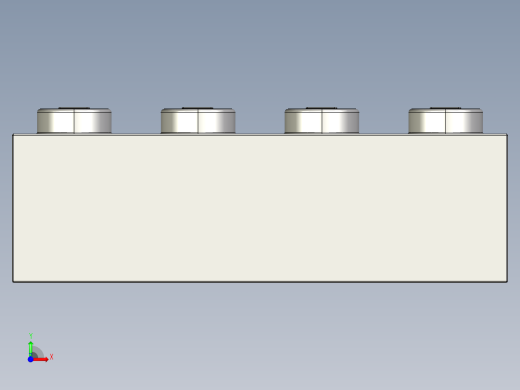 乐高套装 4421基本积木-4211394 - 3010 Medium Stone Grey Brick 1 x 4.STEP前视缩略图