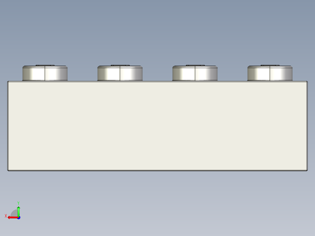 乐高套装 4421基本积木-4211394 - 3010 Medium Stone Grey Brick 1 x 4.STEP后视图