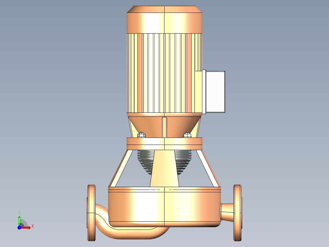 用于热流体-过热水的直列式自冷泵前视图
