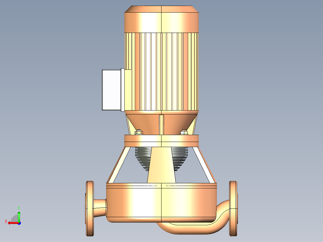 用于热流体-过热水的直列式自冷泵后视图