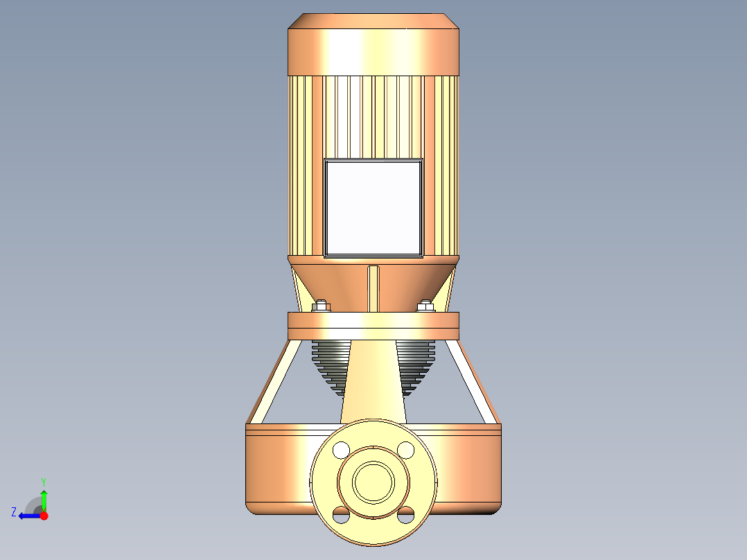 用于热流体-过热水的直列式自冷泵右视图