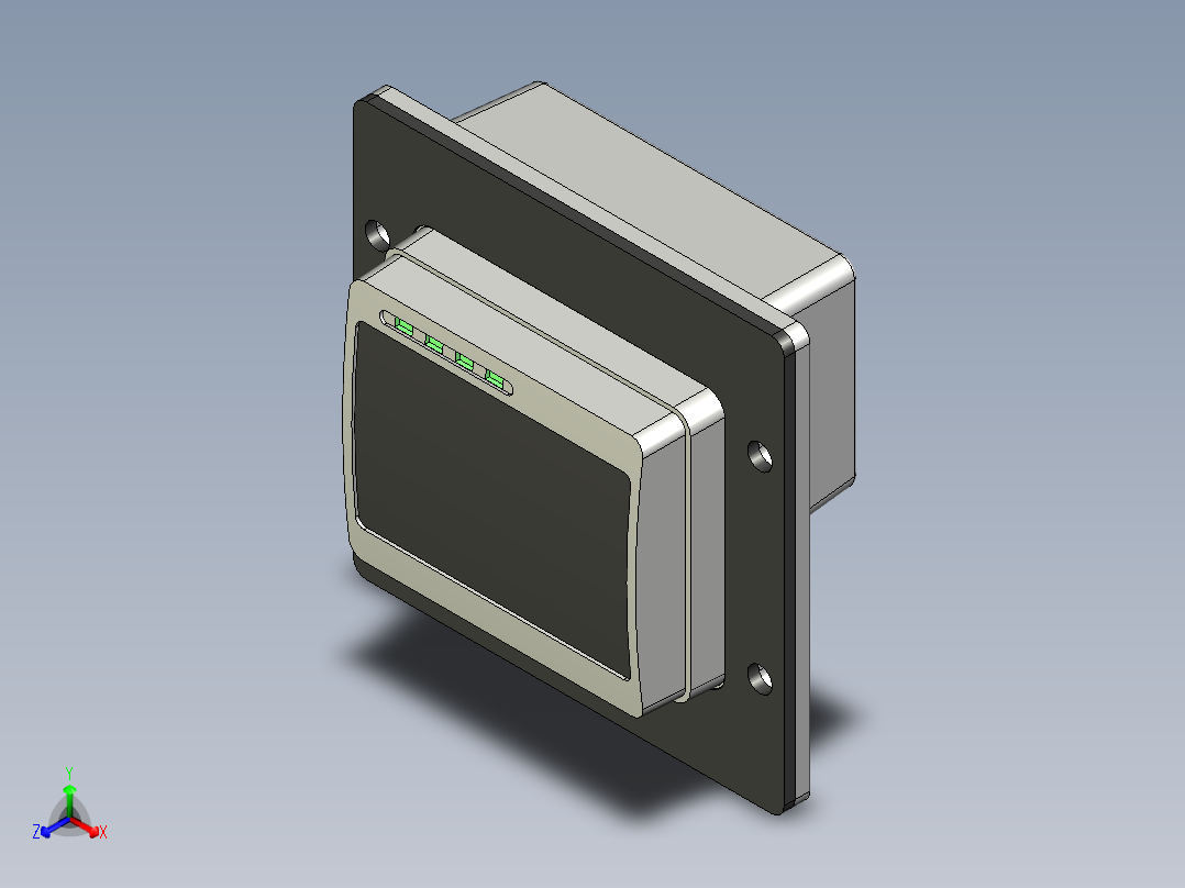 非接触式读卡器UX400正等轴测图