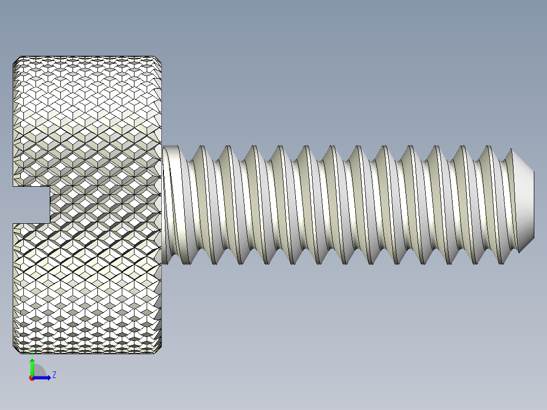 开槽滚花螺钉-M1.6 x 5mm左视图