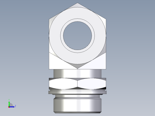 卡套式工业通用硬管接头EO_Adjustable_locknut_branch_tee_TEE30SMCF左视缩略图