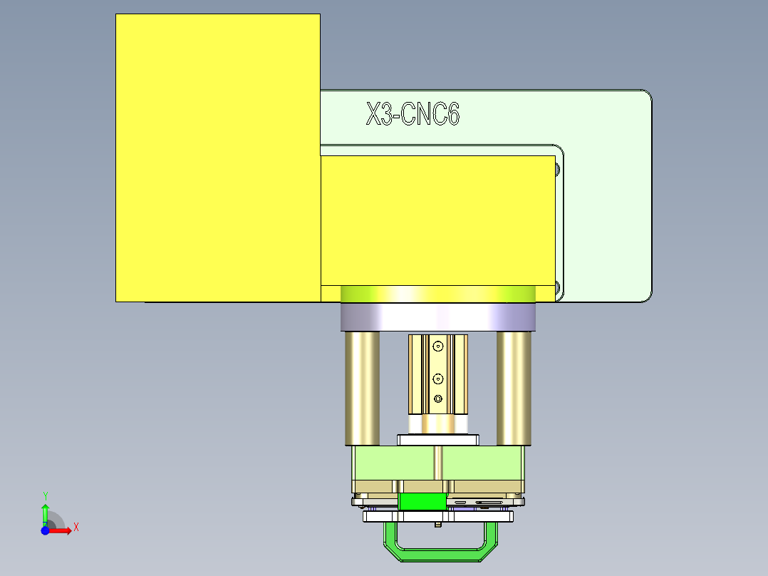 X3-B-笔记本CNC工装夹具三维模型CNC5-1008前视图