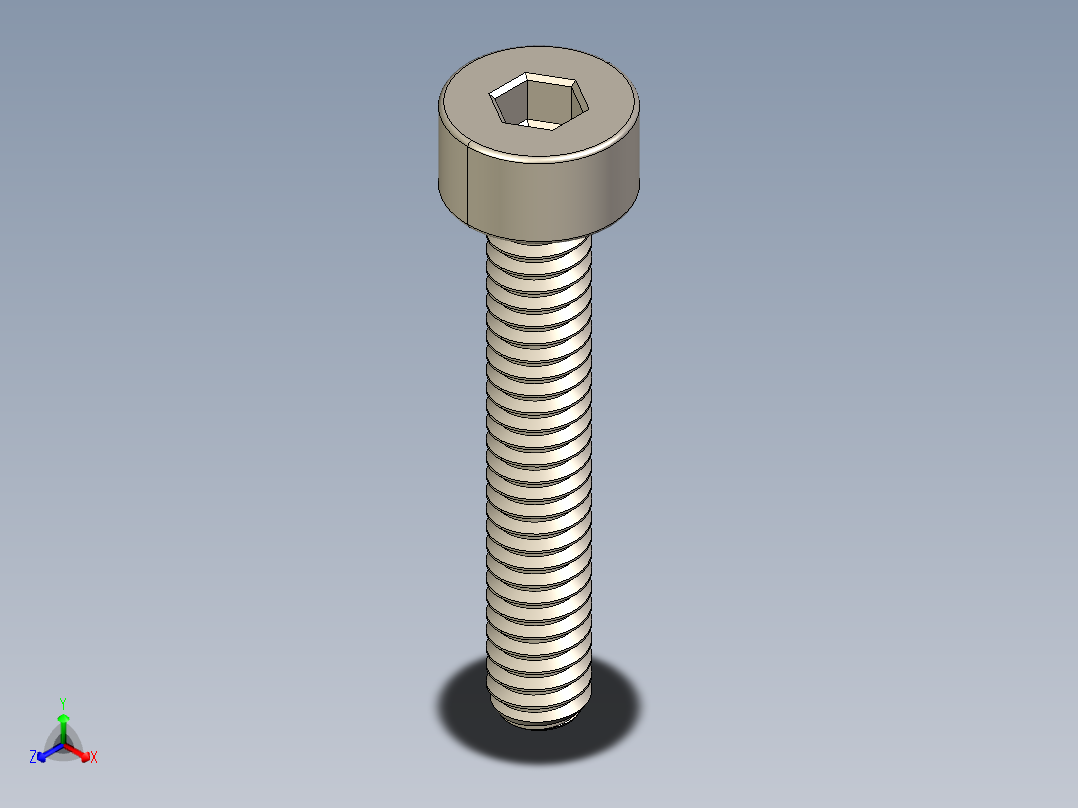 Screw_DIN_912_M2x12F_A2.STEP公制内六角螺钉主视图