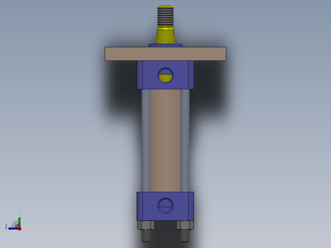 A0002484-转向横拉杆液压缸 40x16x40 毫米右视图