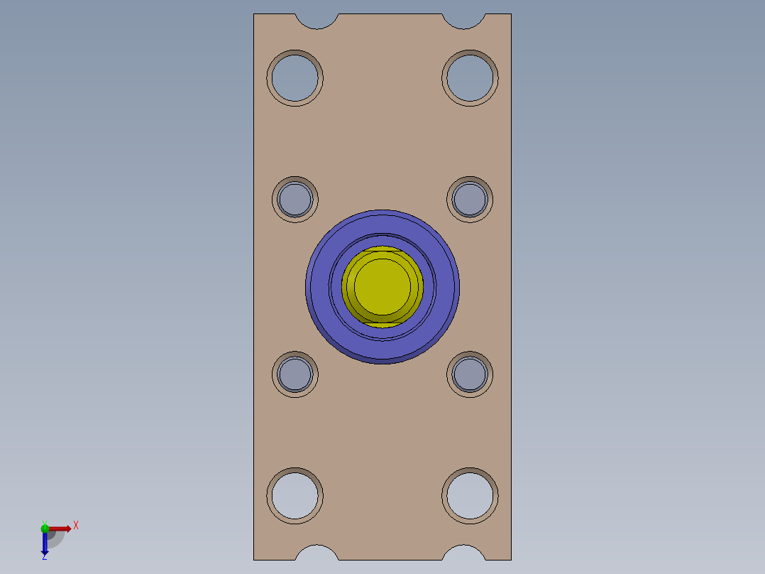 A0002484-转向横拉杆液压缸 40x16x40 毫米俯视图