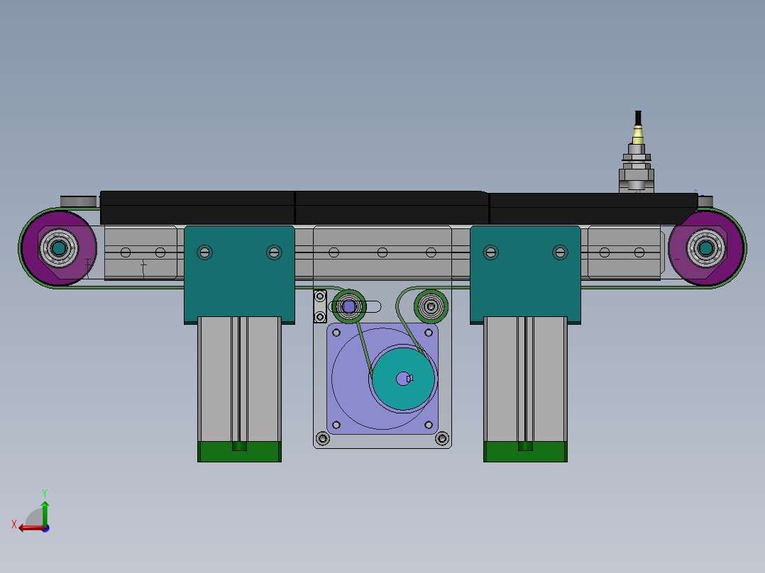 小型输送带输送轴承图纸后视图