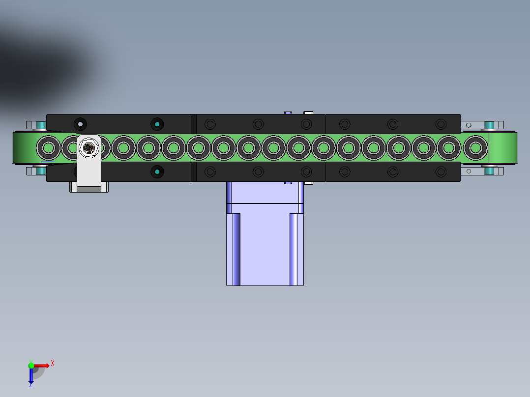 小型输送带输送轴承图纸俯视图