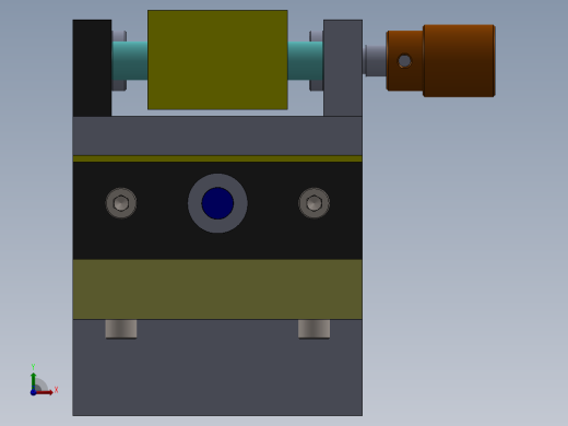 复合支座和横侧（用于车床的托架）前视缩略图