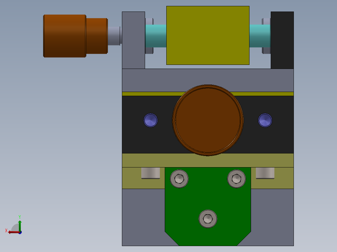 复合支座和横侧（用于车床的托架）后视图