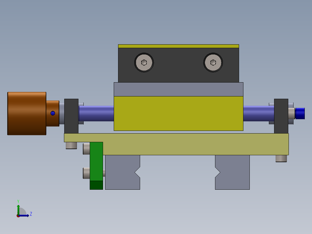 复合支座和横侧（用于车床的托架）左视图