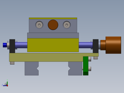 复合支座和横侧（用于车床的托架）右视缩略图