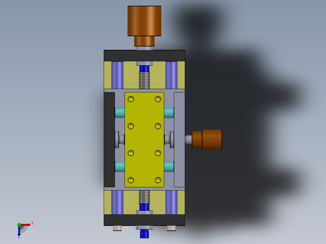 复合支座和横侧（用于车床的托架）俯视图