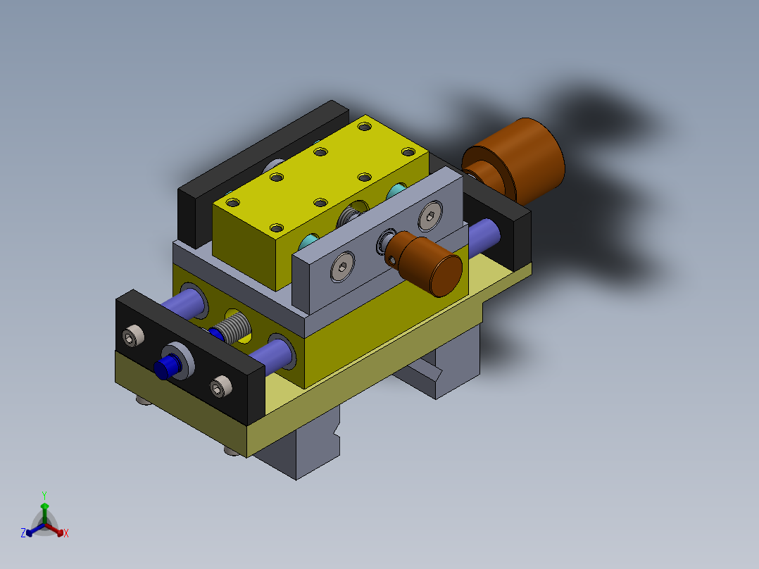复合支座和横侧（用于车床的托架）正等轴测图