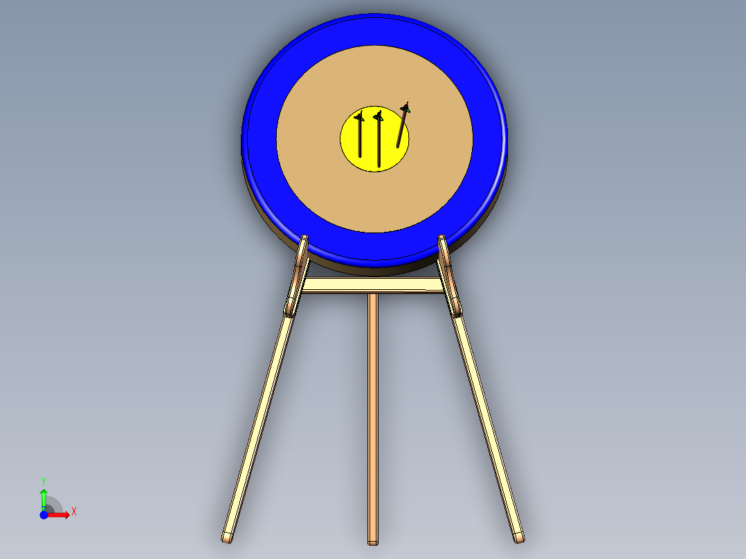 弓目标支架可折叠三脚架前视图