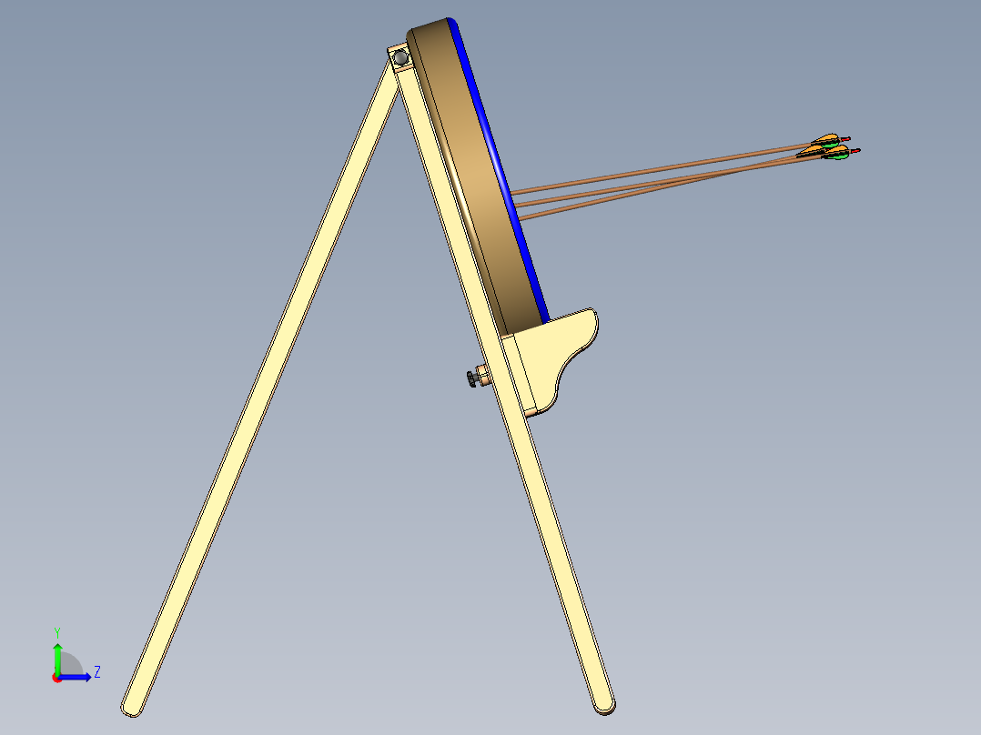 弓目标支架可折叠三脚架左视图