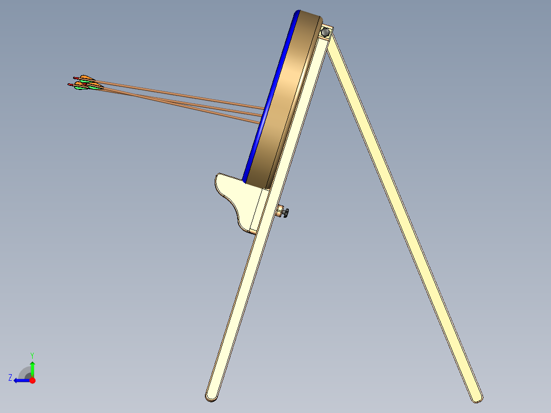 弓目标支架可折叠三脚架右视图