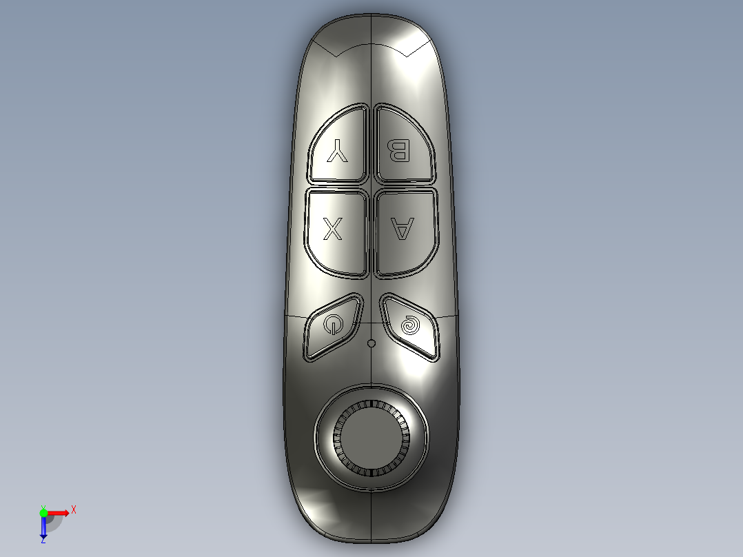 B3004621-VR遥控器  SolidWorks曲面俯视图