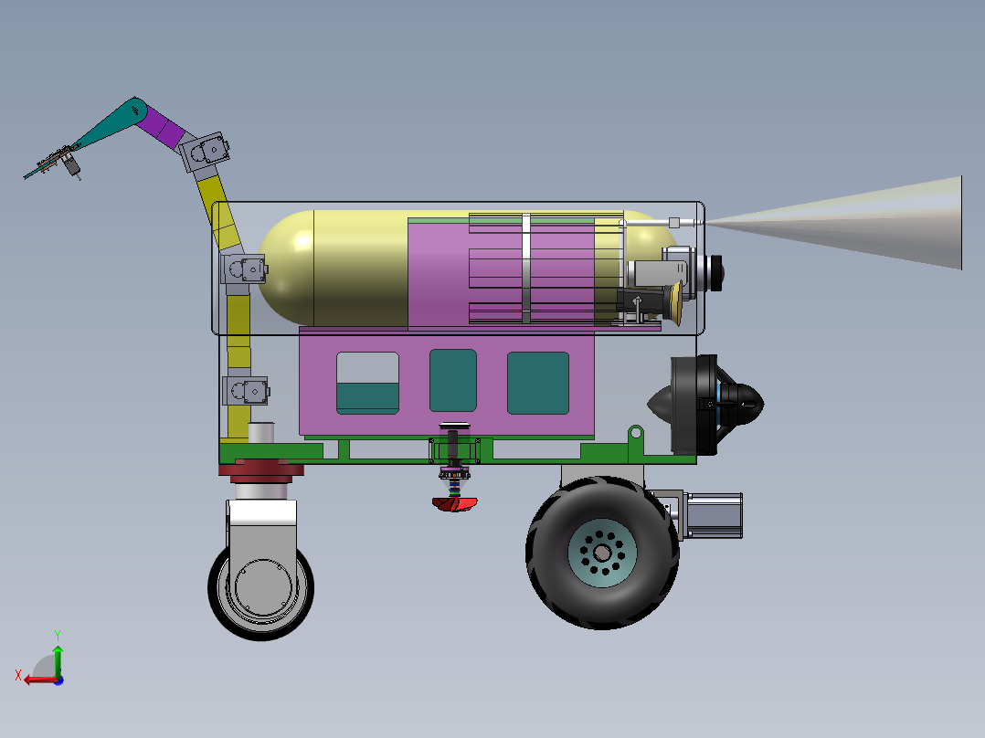 多功能水下采集机器人  sw21后视图