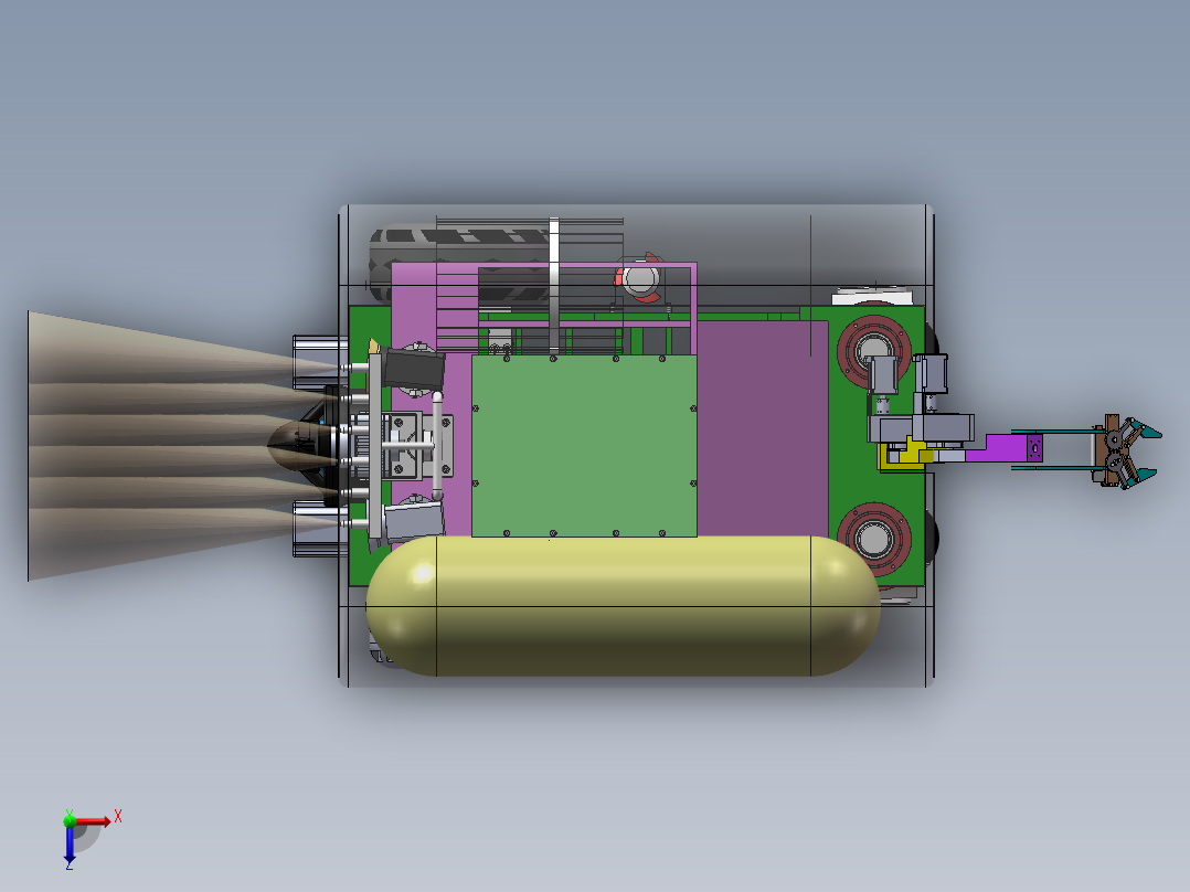 多功能水下采集机器人  sw21俯视图