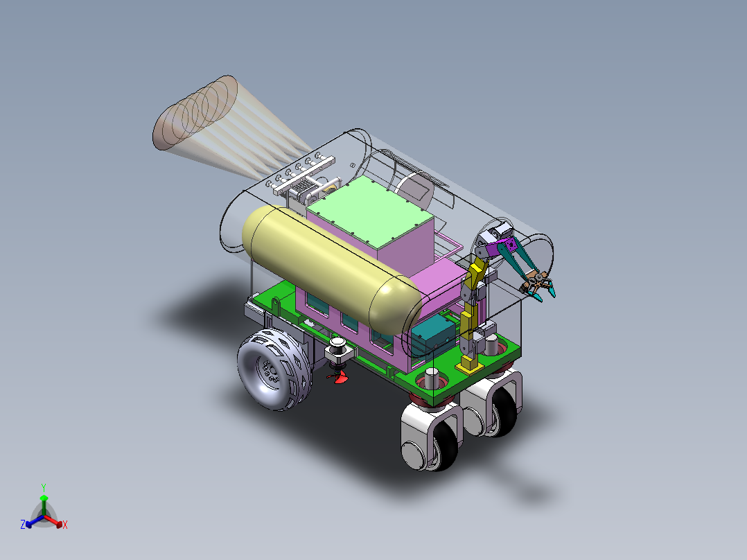 多功能水下采集机器人  sw21正等轴测图