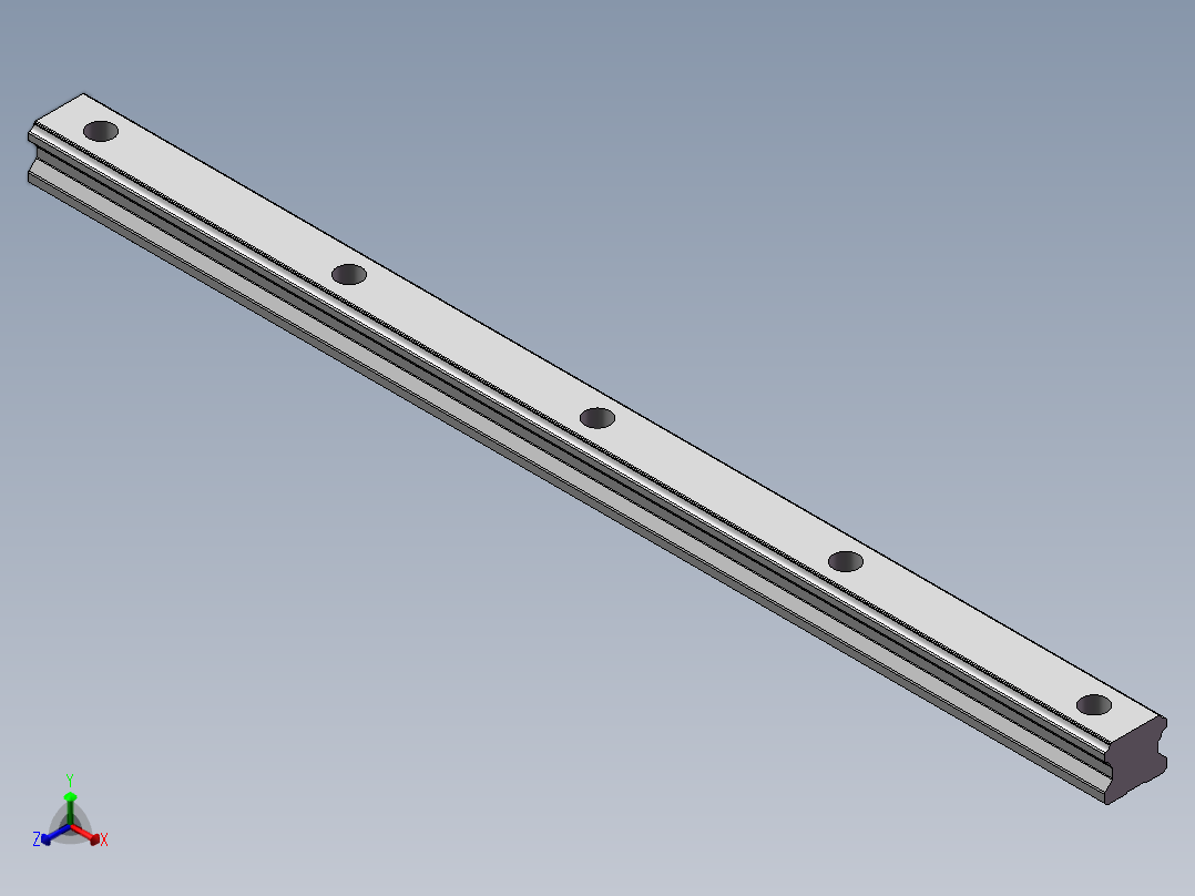 上银 直线导轨 EGH15CA1R0260Z0H-E1=10.0 滑轨正等轴测图