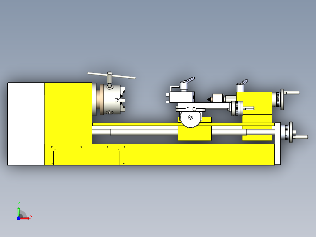 lathe md65车床简易模型3D图纸前视图