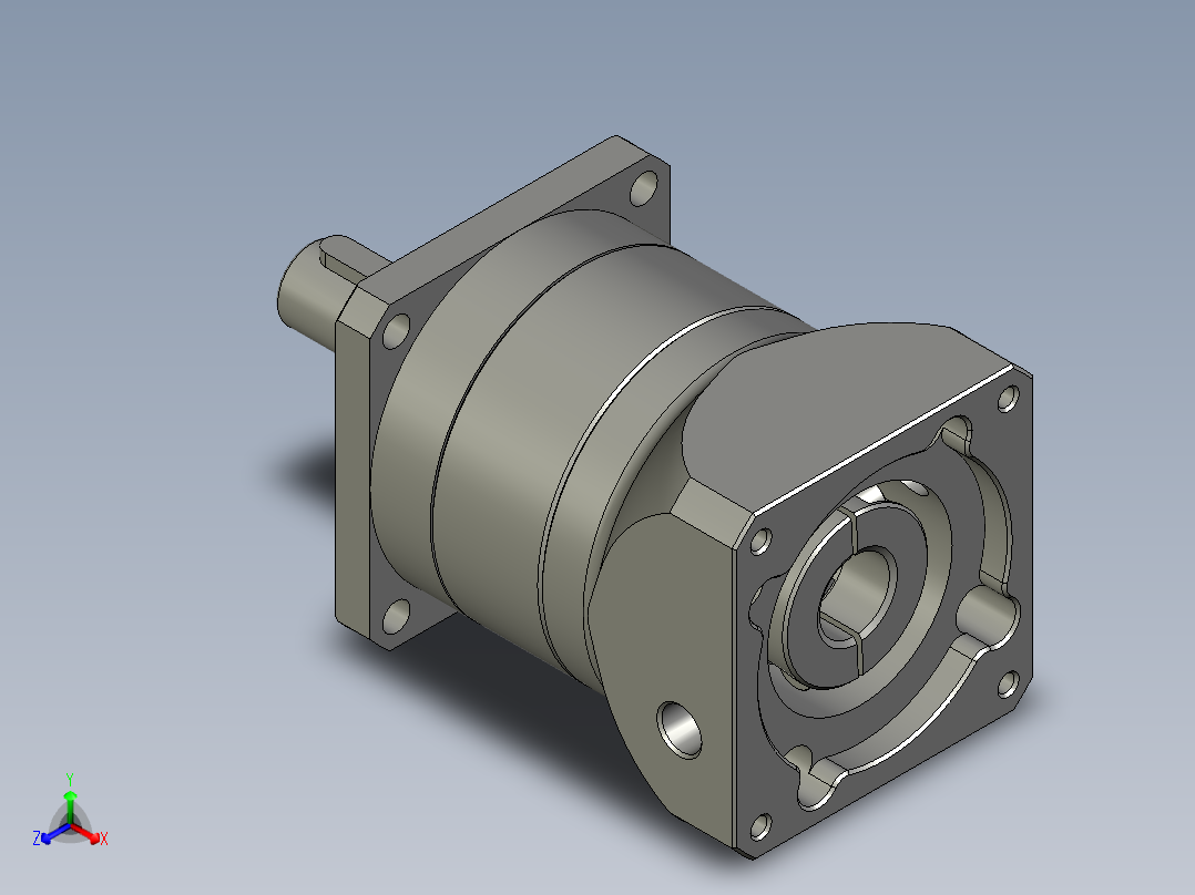 减速机zju51-60-1-10-p2-p正等轴测图