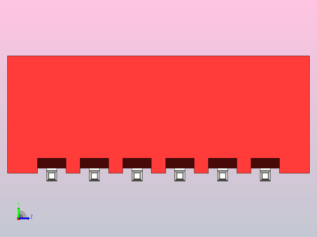 红色JST XH 6针连接器P 2 54mm成角度左视图