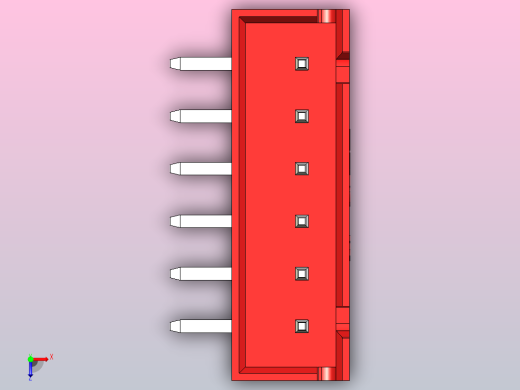 红色JST XH 6针连接器P 2 54mm成角度俯视缩略图