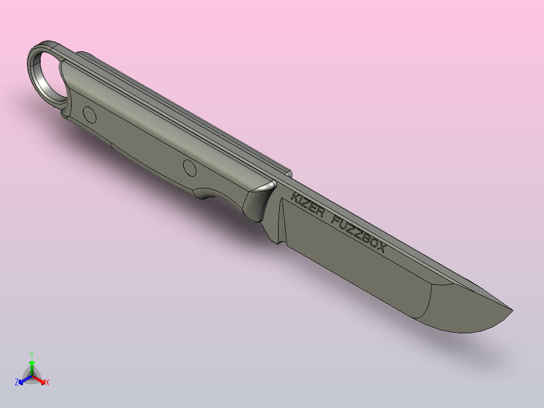 KIZER FUZZBOX 固定刀片正等轴测图
