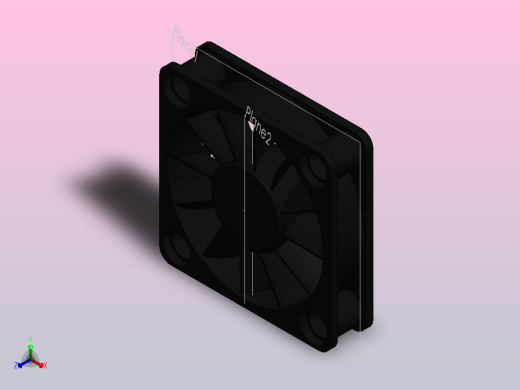 通用60x60x15mm+12V+PC风扇正等轴测缩略图