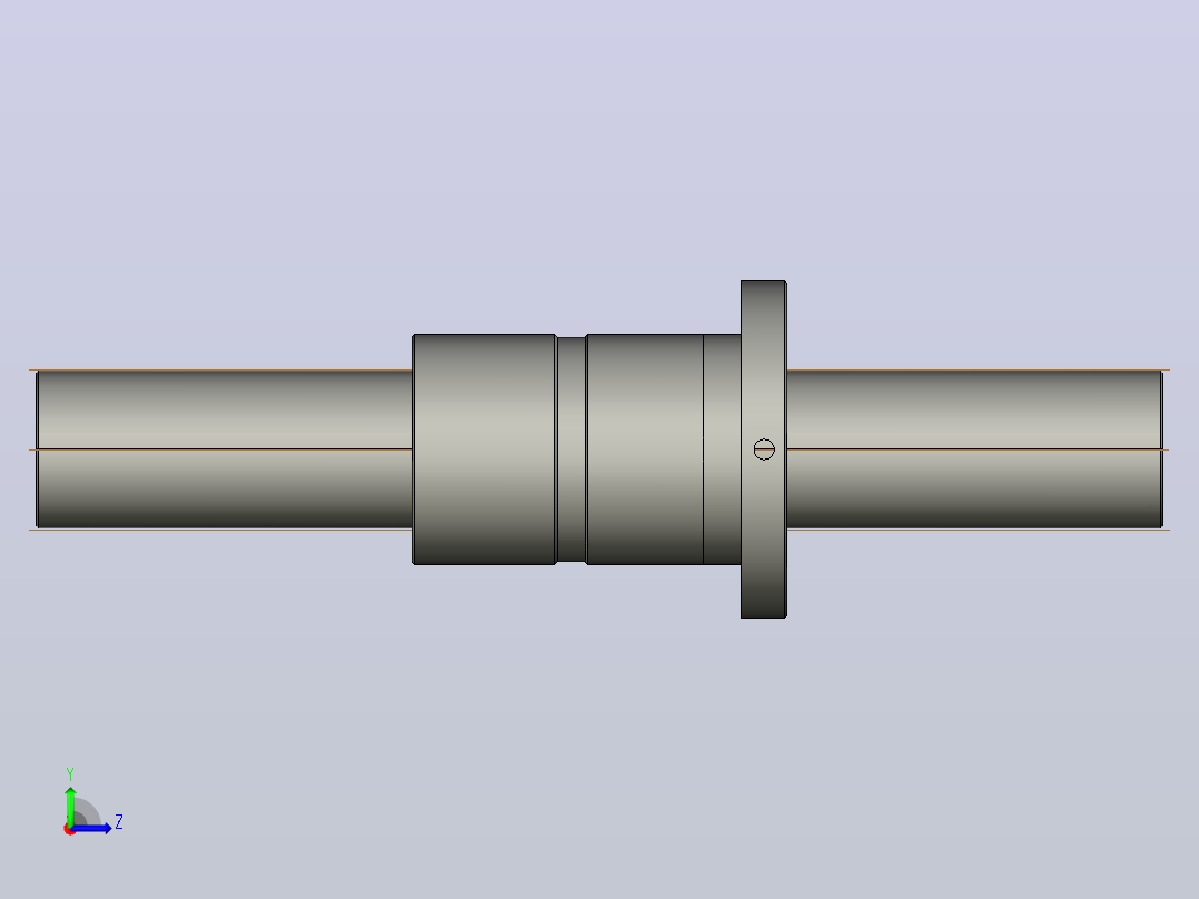FFZD6308-4滚珠丝杆3D模型左视图