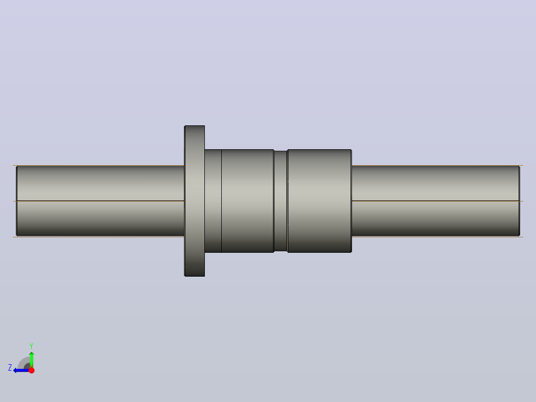 FFZD6308-4滚珠丝杆3D模型右视图